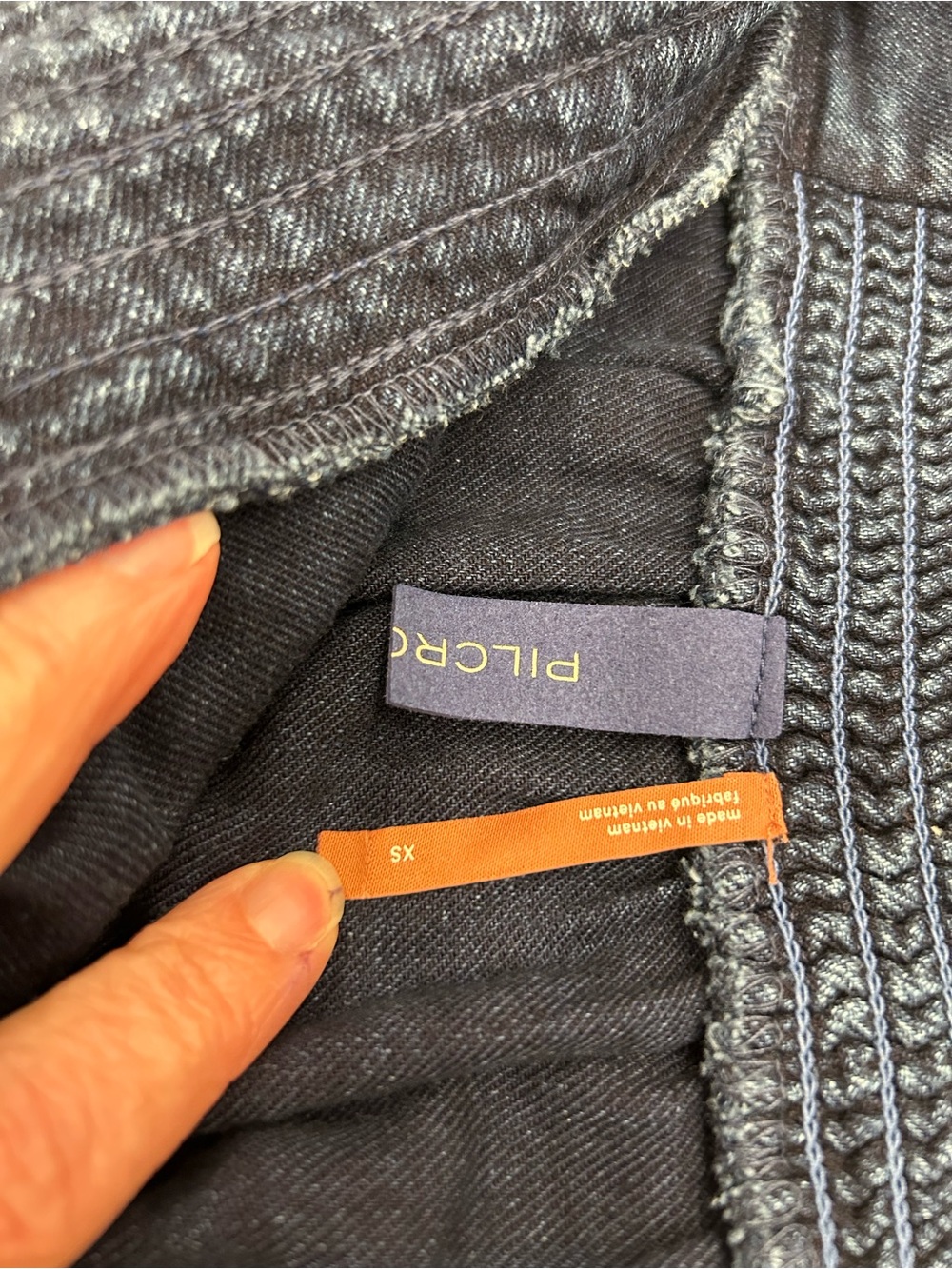 Anthropologie Pilcro Dark Blue Denim Tiered Skirt with Tie Waist - Picture 5 of 9